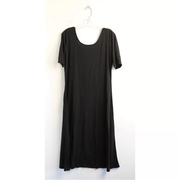 NWOT Shein black midi dress XL minimalist comfy cozy loose resortwear coastal - Picture 4 of 8